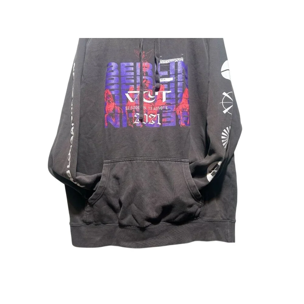 Rare Valorant 2021 VCT Berlin Video Game Yoru Sentinels Mens XL Gray Hoodie